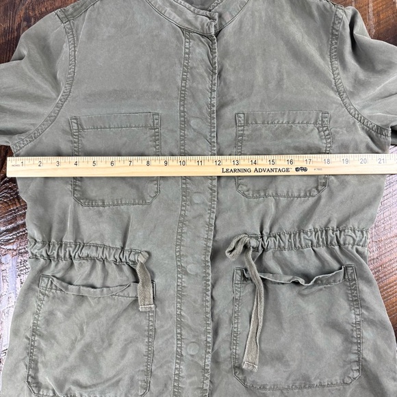 Social Standard by Sanctuary Utility Jacket Green Tencel Drawstring L - Picture 5 of 8